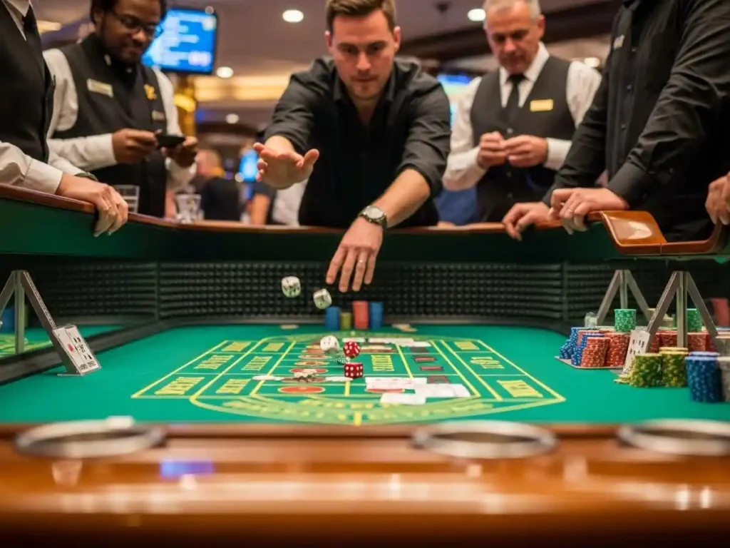 Player placing bets in an online casino craps game at live casino Philippines