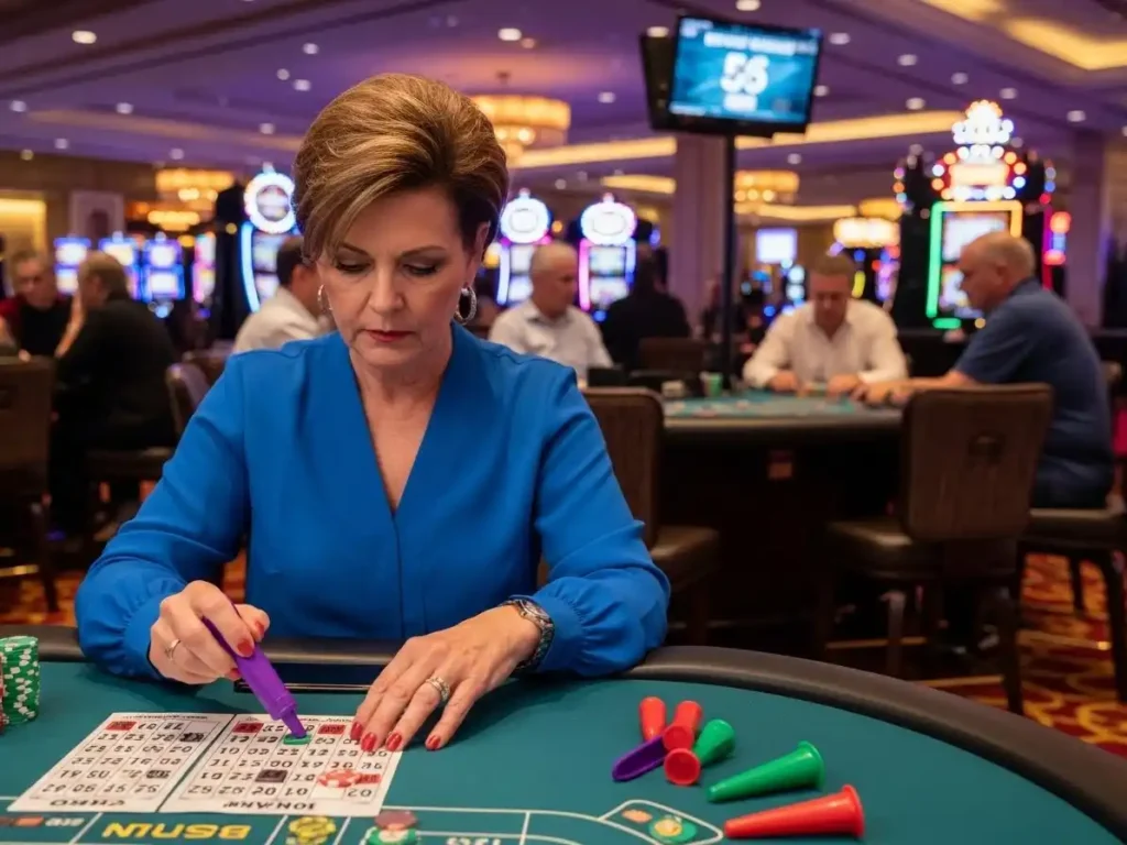 Playing Online Bingo with Casino Bonus Philippines Player marking numbers in an online casino bingo game at Casino Bonus Philippines