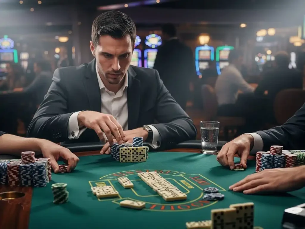 Person playing casino domino online as part of Casino Games Online PH