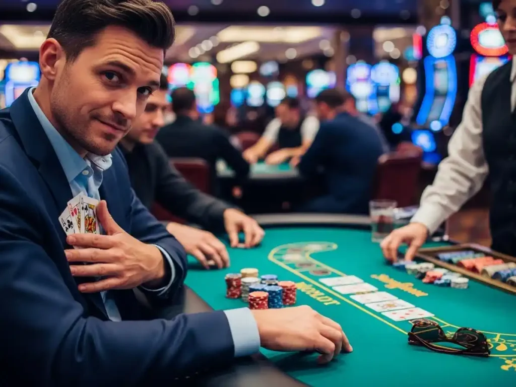 Person playing casino poker at a real money casino Philippines